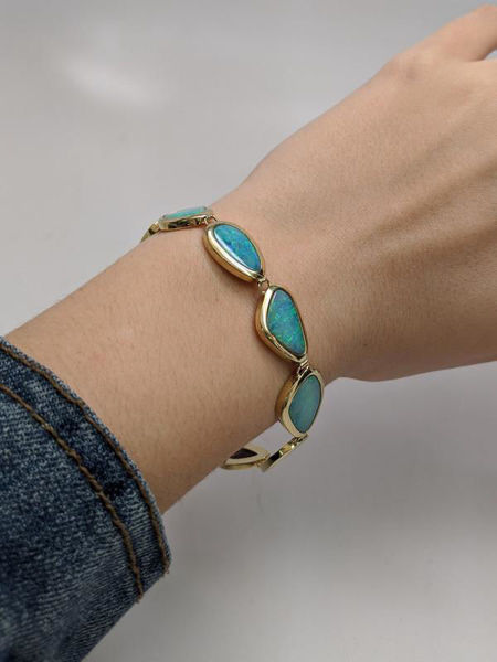 Gold Opal Bezel Bracelet