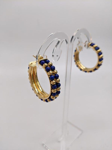 Picture of Le Gi Lapis and Gold Hoop Earrings