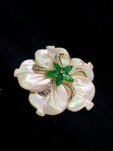 Picture of Mother of Pearl and Emerald Pearl Pendant