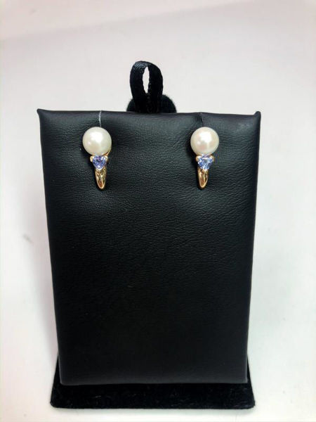 Picture of Pearl and Tanzanite Earrings